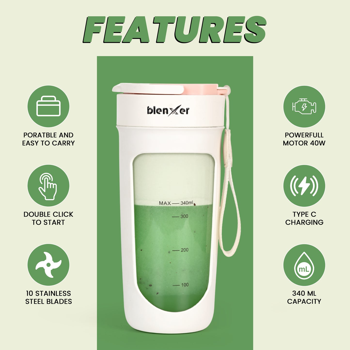 Blenxer Portable Blender 340 ml